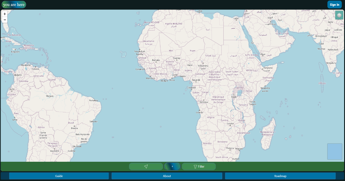 you are here - a social map built on farcaster.